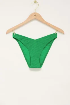 My Jewellery Bas De Bikini Côtelé Vert En V Discount