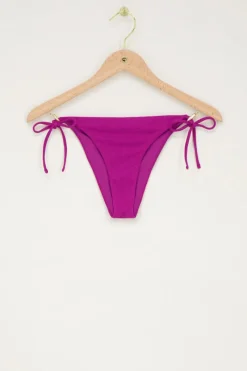 My Jewellery Bas De Bikini Côtelé Violet Avec Nœud Clearance