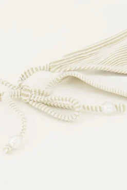 My Jewellery Bas De Bikini Rayé Or Et Blanc Avec Nœuds Et Perles Best
