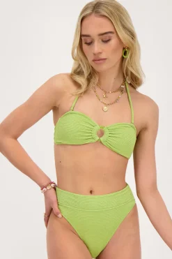 My Jewellery Bas De Bikini Taille Haute En Lurex Vert Fashion