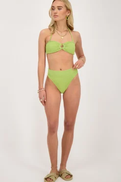 My Jewellery Bas De Bikini Taille Haute En Lurex Vert Fashion
