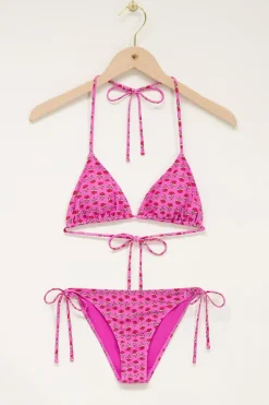 My Jewellery Bikini Triangle Fleuri Rose Et Orange à Perles Sale