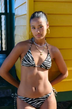 My Jewellery Bikini Triangle Zébré Noir Et Blanc En Lurex Clearance