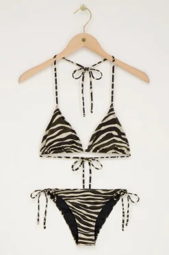 My Jewellery Bikini Triangle Zébré Noir Et Blanc En Lurex Clearance
