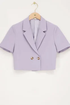 My Jewellery Blazer Court Lilas à Manches Courtes Violet/Violet clair New