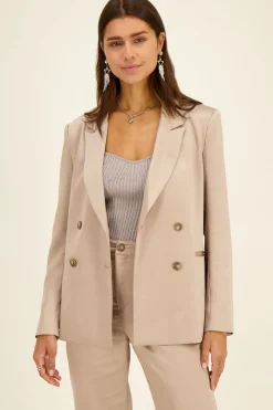 My Jewellery Blazer Croisé Beige Satiné Best