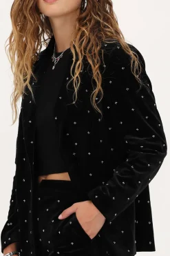 My Jewellery Blazer En Velours Noir Avec Perles Clearance