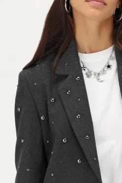 My Jewellery Blazer Gris Foncé Avec Clous Hot