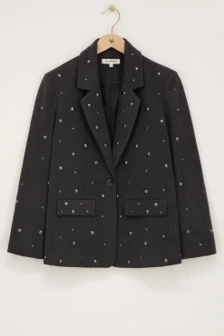 My Jewellery Blazer Gris Foncé Avec Clous Hot