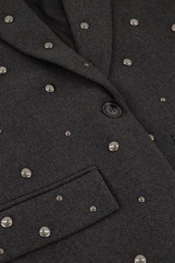 My Jewellery Blazer Gris Foncé Avec Clous Hot