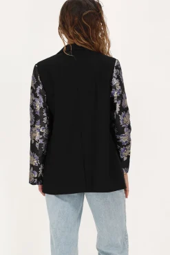 My Jewellery Blazer Noir Avec Manches En Jacquard Fashion
