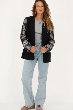 My Jewellery Blazer Noir Avec Manches En Jacquard Fashion