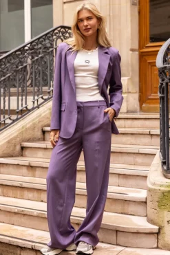 My Jewellery Blazer Oversized Avec Poches Et Boutons Violet Hot