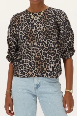 My Jewellery Blouse à Manches Bouffantes Imprimées Léopard Sale