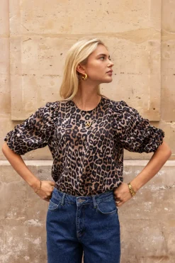 My Jewellery Blouse à Manches Bouffantes Imprimées Léopard Sale