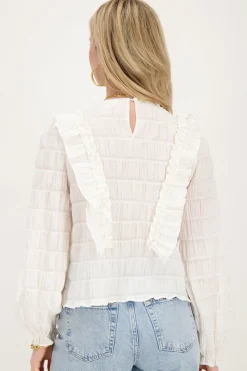 My Jewellery Blouse Blanche à Volants Outlet