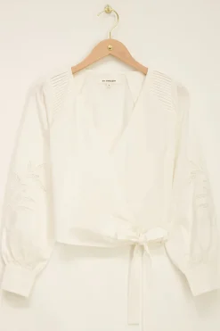 My Jewellery Blouse Blanche à Volants Et Manches évasées Hot