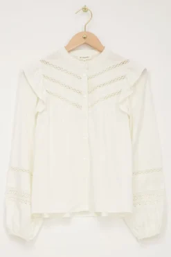 My Jewellery Blouse Blanche à Volants Et Rubans Hot