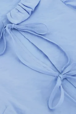 My Jewellery Blouse Bleue Avec Nœuds Et Col à Volants Bleu clair/Bleu Best
