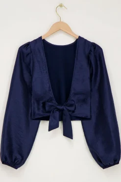 My Jewellery Blouse Bleue Foncée Avec Nœud Dans Le Dos Bleu foncé Online