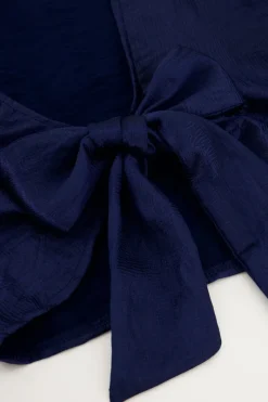 My Jewellery Blouse Bleue Foncée Avec Nœud Dans Le Dos Bleu foncé Online
