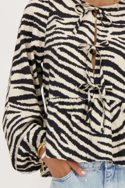 My Jewellery Blouse Imprimée Zèbre Avec Nœuds Hot