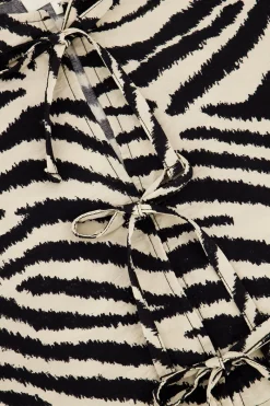My Jewellery Blouse Imprimée Zèbre Avec Nœuds Hot