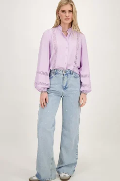My Jewellery Blouse Lilas à Dentelle Violet clair Clearance