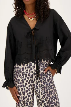My Jewellery Blouse e Avec Nœuds Et Broderies Noir Online