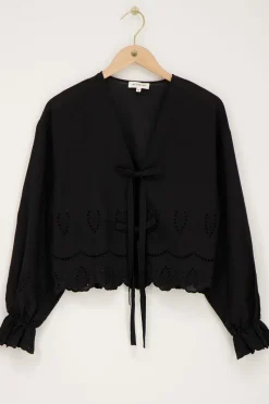 My Jewellery Blouse e Avec Nœuds Et Broderies Noir Online