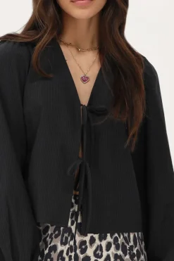 My Jewellery Blouse Noire Avec Nœuds Et Rayures Online