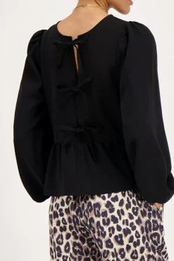 My Jewellery Blouse Noire Avec Nœuds Et Manches Longues Online