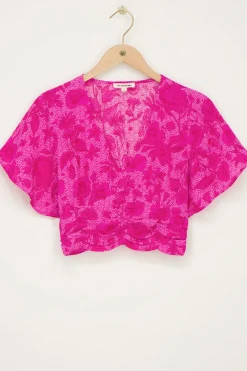My Jewellery Blouse Rose à Imprimé Floral Rose/Rose clair Clearance