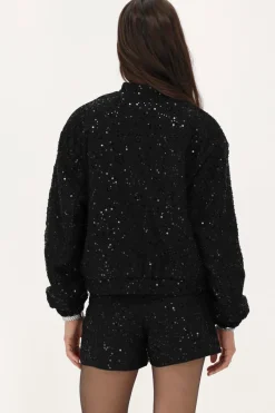 My Jewellery Blouson Bomber Noir à Paillettes Clearance