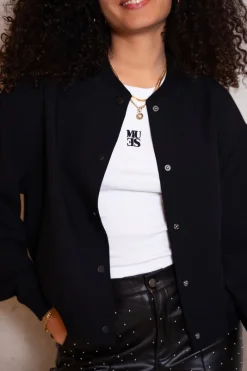 My Jewellery Bomber Noir Avec Poches Outlet