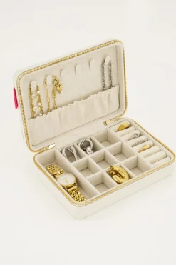 My Jewellery Boîte à Bijoux Large En Lin Beige Online
