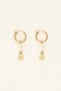 My Jewellery Boucles D’oreilles à Clip à Perle Et Médaillon Sale