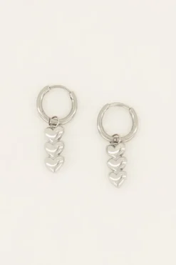 My Jewellery Boucles D’oreilles à Trois Cœurs Clearance