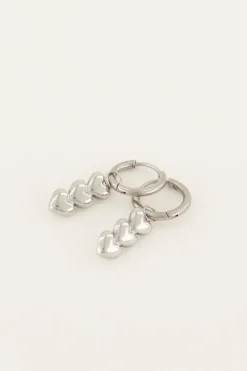 My Jewellery Boucles D’oreilles à Trois Cœurs Clearance