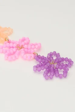 My Jewellery Boucles D'oreilles Avec 3 Fleurs Multicolores Fashion