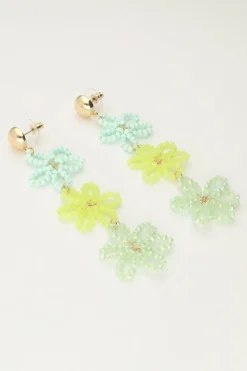 My Jewellery Boucles D'oreilles Avec 3 Fleurs Vertes Discount