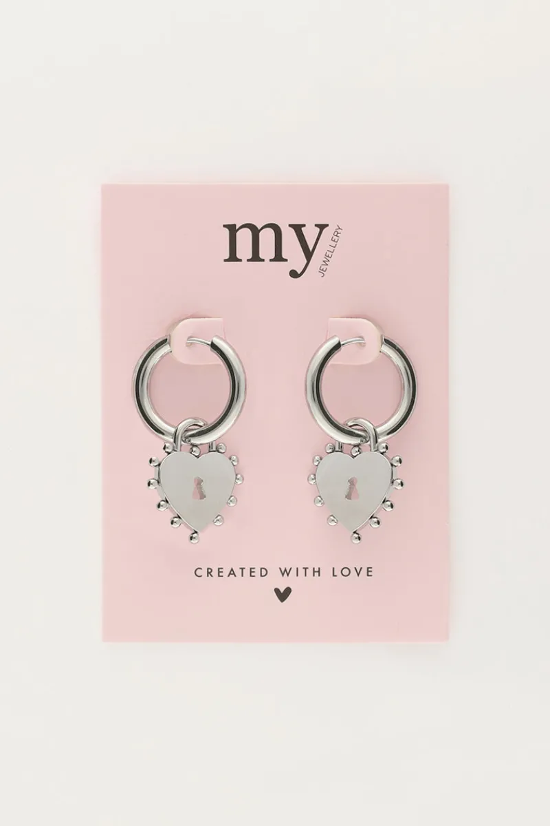 My Jewellery Boucles D'oreilles Avec Cadenas En Cœur Sale