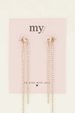 My Jewellery Boucles D’oreilles Avec Cordons De Pierres En Strass Fashion