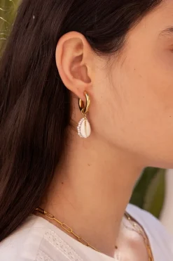 My Jewellery Boucles D'oreilles Avec Coquillage Et Perles Fashion