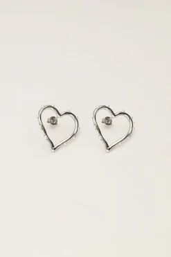 My Jewellery Boucles D'oreilles Avec Cœur Ouvert Et Perles Fashion