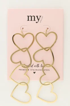 My Jewellery Boucles D'oreilles Avec Cœurs Ouverts Fashion