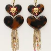 My Jewellery Boucles D'oreilles Avec Cœurs Et Cordons Imprimés Léopard Discount