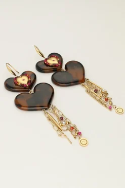 My Jewellery Boucles D'oreilles Avec Cœurs Et Cordons Imprimés Léopard Discount