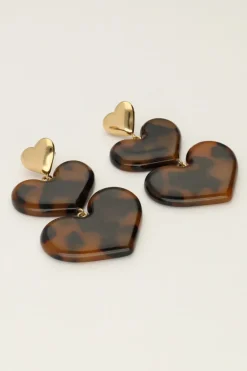 My Jewellery Boucles D'oreilles Avec Cœurs Imprimés Léopard Outlet
