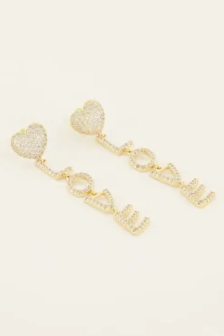 My Jewellery Boucles D’oreilles Avec Lettres Love Et Strass New